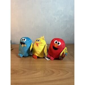 Lot Of 3 Podpals Sesame Street NWT Big Bird Elmo Cookie Monster 3”